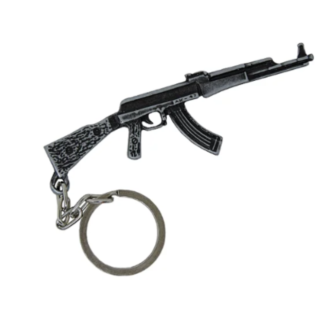 CHAVEIRO AK 47 - PRATA VELHO
