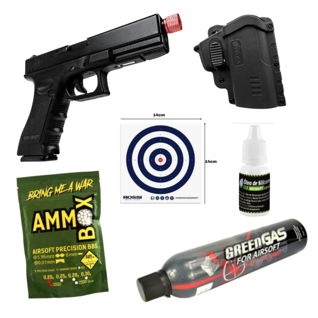KIT PISTOLA ROSSI GK V18 G.GAS BLOWBACK 6,0MM