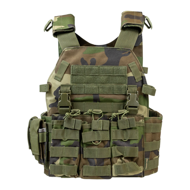 COLETE TÁTICO MODULAR PLATE CARRIER WOODLAND ROSSI