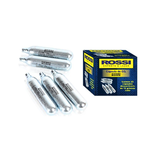 CAIXA DE CILINDRO DE CO2 ROSSI 12G – COMBO COM 25 UNIDADES